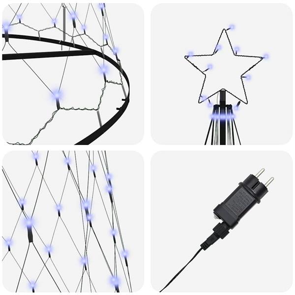 Grote foto vidaxl led kerstboom met 550 led blauw 160 x 160 x 500 cm metaal diversen overige diversen