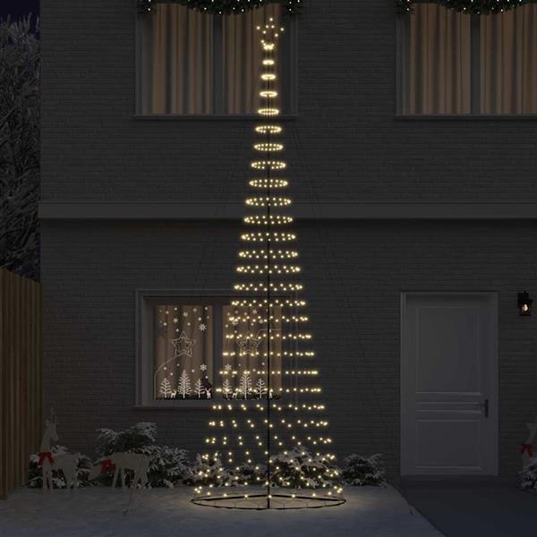 Grote foto vidaxl led kerstboom met 550 led warmwit 160 x 160 x 500 cm metaal diversen overige diversen