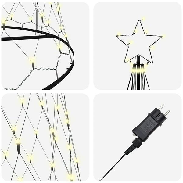 Grote foto vidaxl led kerstboom met 550 led warmwit 160 x 160 x 500 cm metaal diversen overige diversen