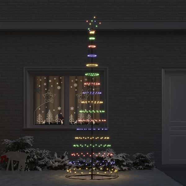 Grote foto vidaxl led kerstboom multikleur 100.5 x 100.5 x 302.5 cm metaal diversen overige diversen