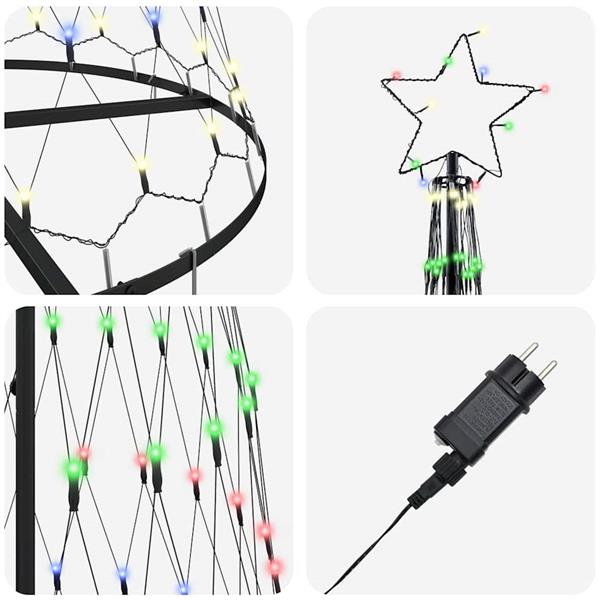 Grote foto vidaxl led kerstboom multikleur 100.5 x 100.5 x 302.5 cm metaal diversen overige diversen