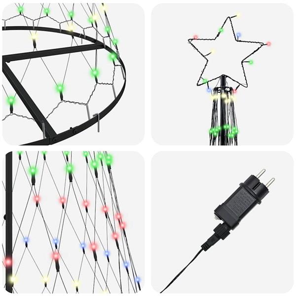 Grote foto vidaxl led kerstboom met 290 led multikleur 100 x 100 x 250 cm metaal diversen overige diversen