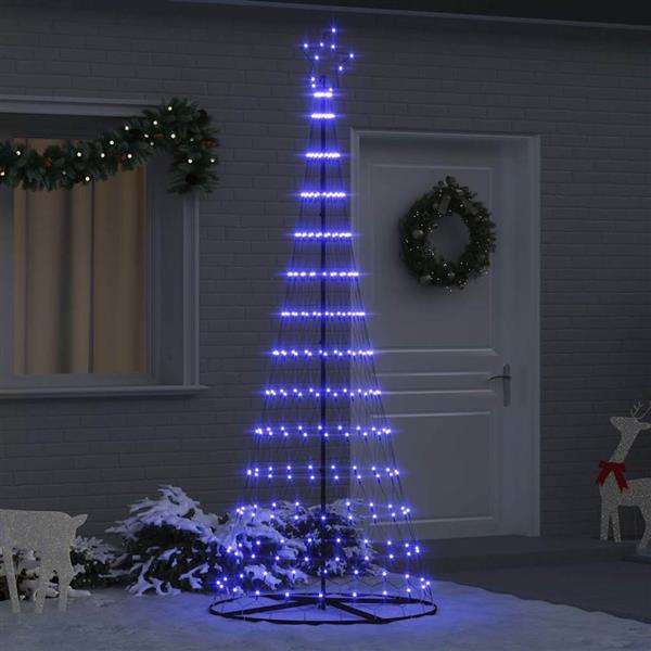 Grote foto vidaxl led kerstboom met 290 led blauw 100 x 100 x 250 cm metaal diversen overige diversen