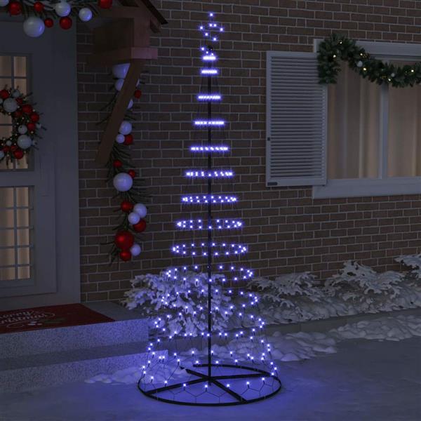 Grote foto vidaxl led kerstboom met 290 led blauw 100 x 100 x 250 cm metaal diversen overige diversen