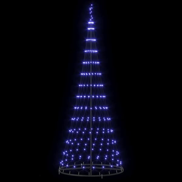 Grote foto vidaxl led kerstboom met 290 led blauw 100 x 100 x 250 cm metaal diversen overige diversen