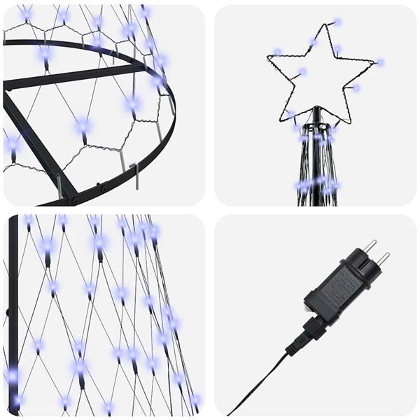 Grote foto vidaxl led kerstboom met 290 led blauw 100 x 100 x 250 cm metaal diversen overige diversen