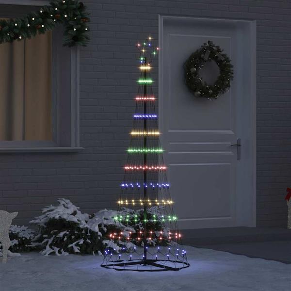 Grote foto vidaxl led kerstboom met 230 led multikleur 71 x 71 x 184.5 cm metaal diversen overige diversen