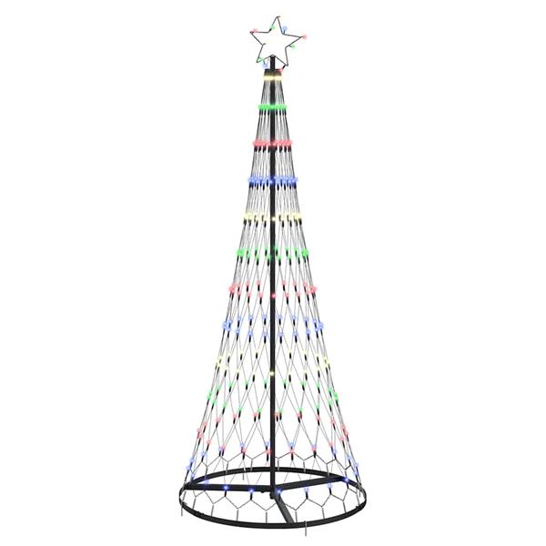Grote foto vidaxl led kerstboom met 230 led multikleur 71 x 71 x 184.5 cm metaal diversen overige diversen