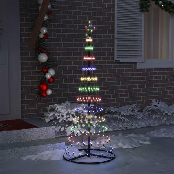 Grote foto vidaxl led kerstboom met 230 led multikleur 71 x 71 x 184.5 cm metaal diversen overige diversen