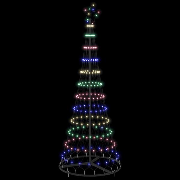 Grote foto vidaxl led kerstboom met 230 led multikleur 71 x 71 x 184.5 cm metaal diversen overige diversen