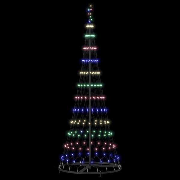 Grote foto vidaxl led kerstboom met 230 led multikleur 71 x 71 x 184.5 cm metaal diversen overige diversen