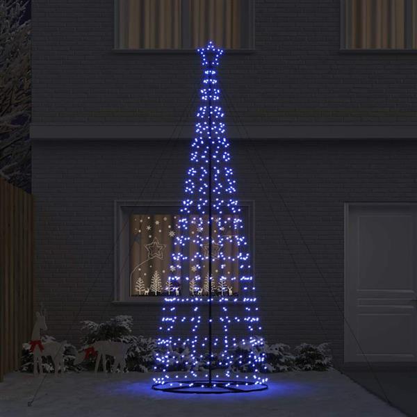 Grote foto vidaxl led kerstboom met 800 led met grondpennen blauw 400 cm ijzer diversen overige diversen