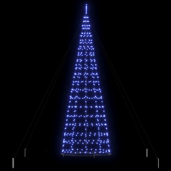 Grote foto vidaxl led kerstboom met 800 led met grondpennen blauw 400 cm ijzer diversen overige diversen