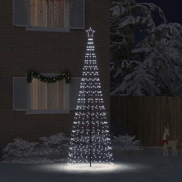 Grote foto vidaxl led kerstboom met grondspiesjes koudwit 400 cm ijzer diversen overige diversen