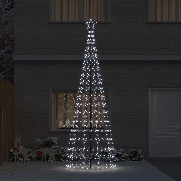 Grote foto vidaxl led kerstboom met grondspiesjes koudwit 400 cm ijzer diversen overige diversen