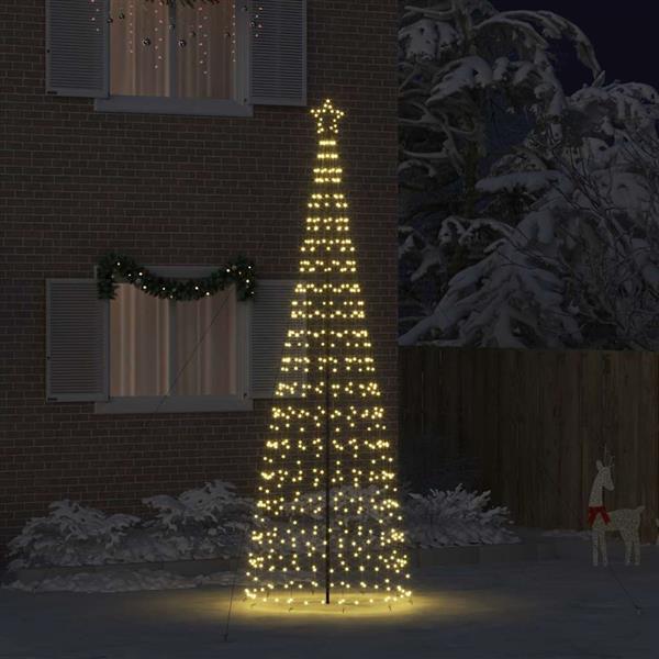 Grote foto vidaxl led kerstboom met grondspiesjes warmwit 400 cm ijzer diversen overige diversen