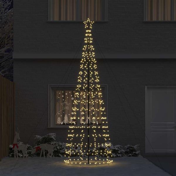 Grote foto vidaxl led kerstboom met grondspiesjes warmwit 400 cm ijzer diversen overige diversen
