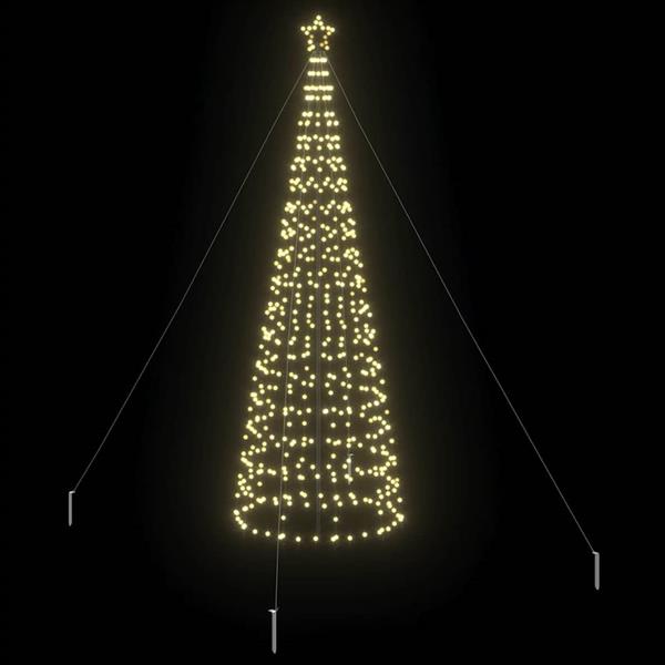 Grote foto vidaxl led kerstboom met grondspiesjes warmwit 400 cm ijzer diversen overige diversen