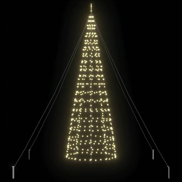 Grote foto vidaxl led kerstboom met grondspiesjes warmwit 400 cm ijzer diversen overige diversen