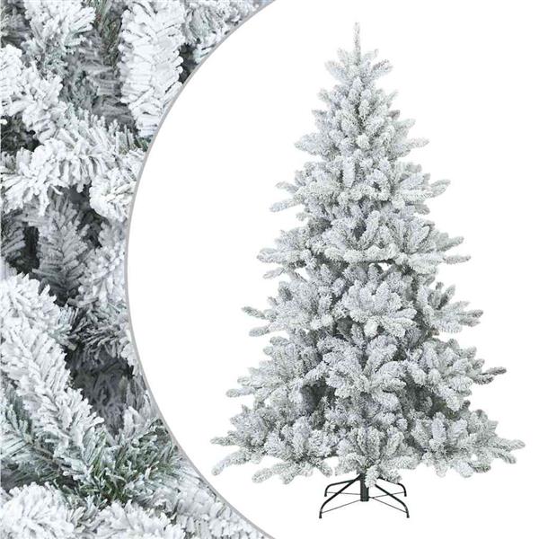 Grote foto vidaxl kunst kerstboom met geveerde takken sneeuw bedekt wit 240 cm diversen overige diversen