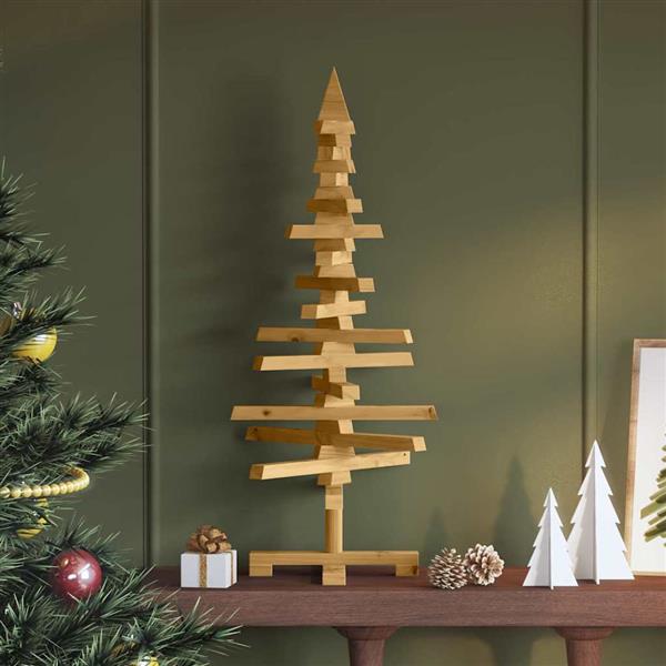 Grote foto vidaxl houten kerstboom met standaard bruin 90 cm massief grenenhout diversen overige diversen