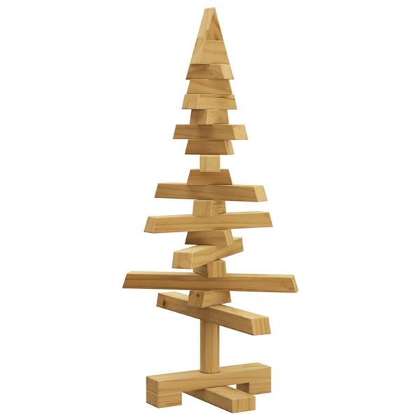 Grote foto vidaxl houten kerstboom met standaard bruin 60 cm massief grenenhout diversen overige diversen