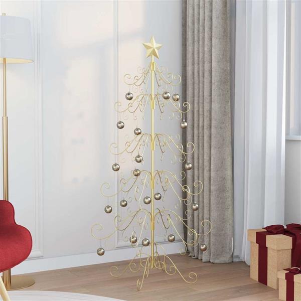 Grote foto vidaxl metalen kerstboom met standaard goud 150 cm poedergecoat staal diversen overige diversen