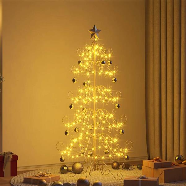 Grote foto vidaxl metalen kerstboom met standaard goud 150 cm poedergecoat staal diversen overige diversen