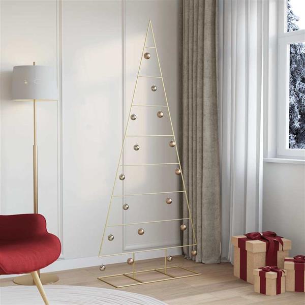 Grote foto vidaxl metalen kerstboom met standaard goud 210 cm poedergecoat staal diversen overige diversen