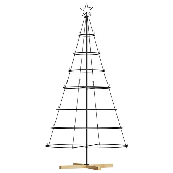 Grote foto vidaxl kerst cone boom met standaard zwart 180 cm staal diversen overige diversen