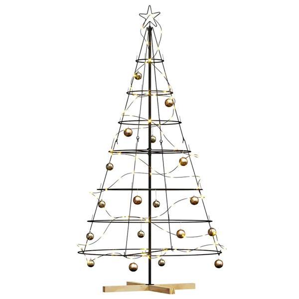 Grote foto vidaxl kerst cone boom met standaard zwart 180 cm staal diversen overige diversen