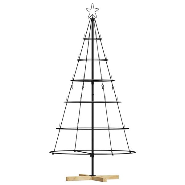 Grote foto vidaxl kerst cone boom met standaard zwart 150 cm staal diversen overige diversen