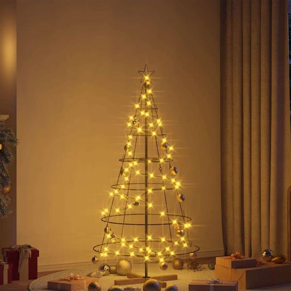 Grote foto vidaxl kerst cone boom met standaard zwart 150 cm staal diversen overige diversen