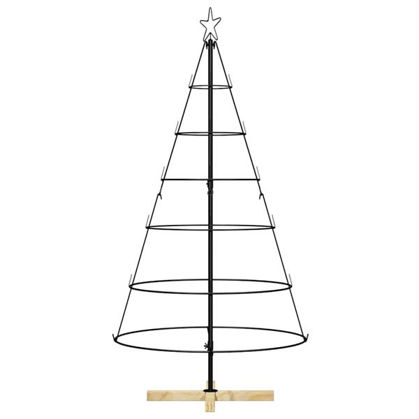 Grote foto vidaxl kerst cone boom met standaard zwart 150 cm staal diversen overige diversen