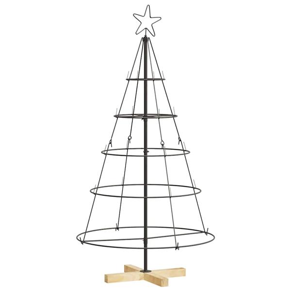 Grote foto vidaxl kerst cone boom met standaard zwart 125 cm staal diversen overige diversen
