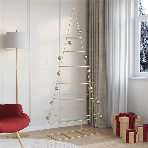 Grote foto vidaxl metalen kerstboom met standaard goud 210 cm poedergecoat staal diversen overige diversen