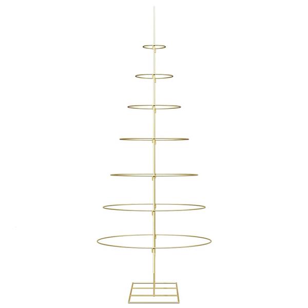 Grote foto vidaxl metalen kerstboom met standaard goud 210 cm poedergecoat staal diversen overige diversen