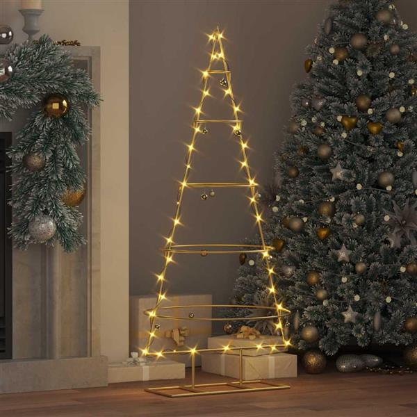 Grote foto vidaxl metalen kerstboom met standaard goud 125 cm poedergecoat staal diversen overige diversen