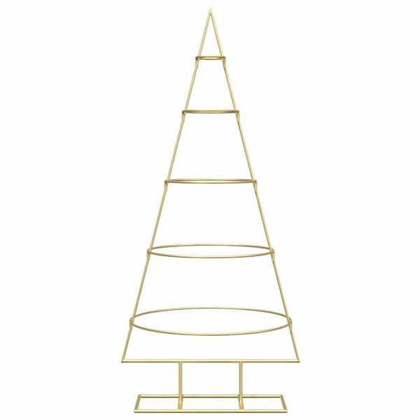 Grote foto vidaxl metalen kerstboom met standaard goud 125 cm poedergecoat staal diversen overige diversen