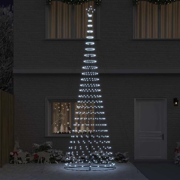 Grote foto vidaxl led kerstboom met 550 led koudwit 160 x 160 x 500 cm metaal diversen overige diversen