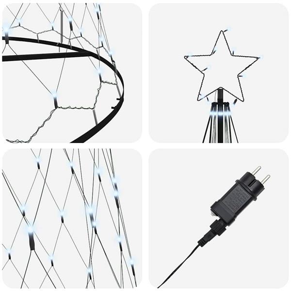 Grote foto vidaxl led kerstboom met 550 led koudwit 160 x 160 x 500 cm metaal diversen overige diversen