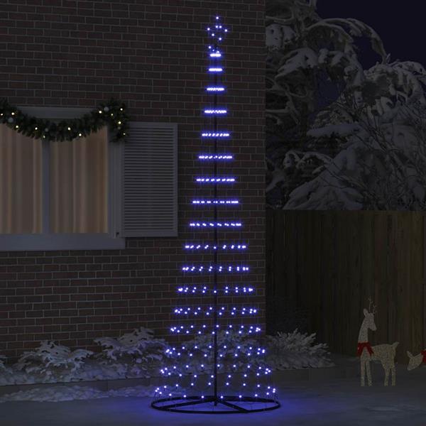 Grote foto vidaxl led kerstboom met 350 led blauw 100 5 x 100 5 x 302 5 cm metaal diversen overige diversen