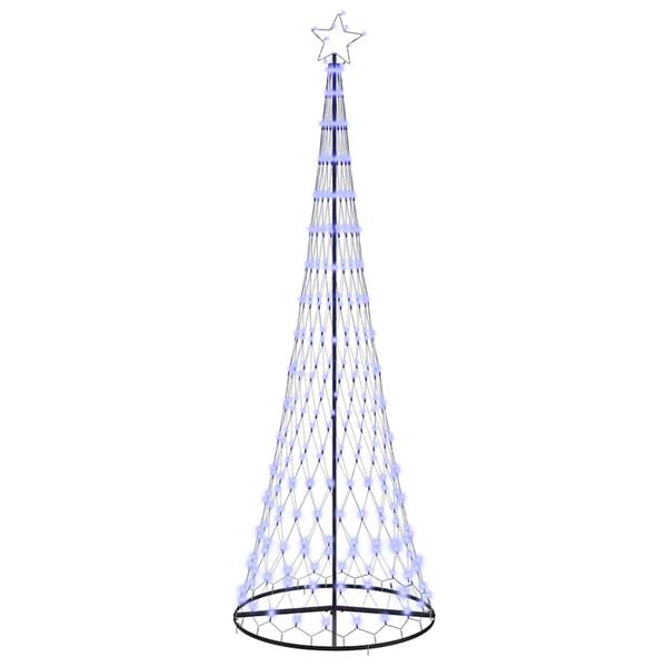 Grote foto vidaxl led kerstboom met 350 led blauw 100 5 x 100 5 x 302 5 cm metaal diversen overige diversen