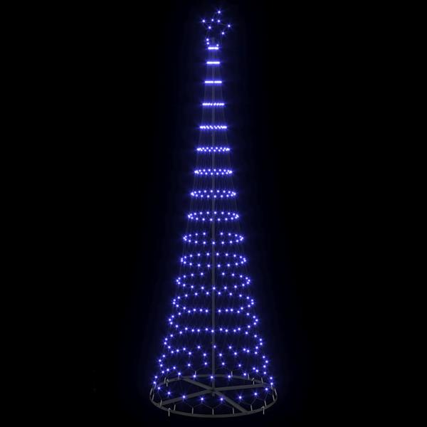 Grote foto vidaxl led kerstboom met 350 led blauw 100 5 x 100 5 x 302 5 cm metaal diversen overige diversen