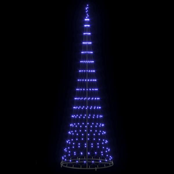 Grote foto vidaxl led kerstboom met 350 led blauw 100 5 x 100 5 x 302 5 cm metaal diversen overige diversen