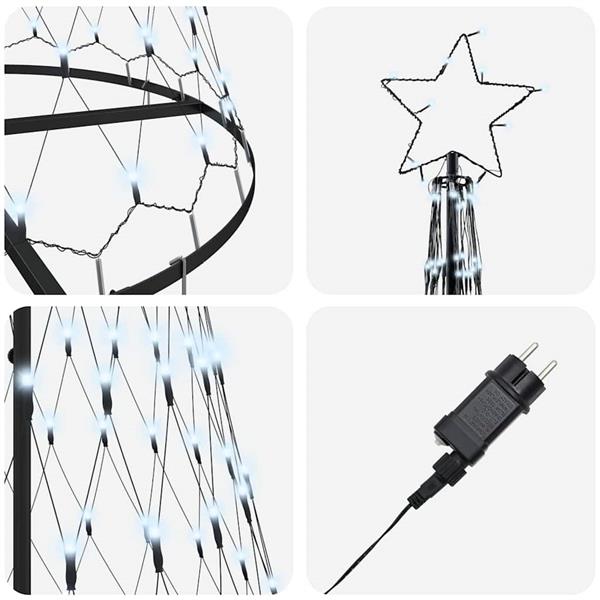 Grote foto vidaxl led kerstboom koudwit 100.5 x 100.5 x 302.5 cm metaal diversen overige diversen