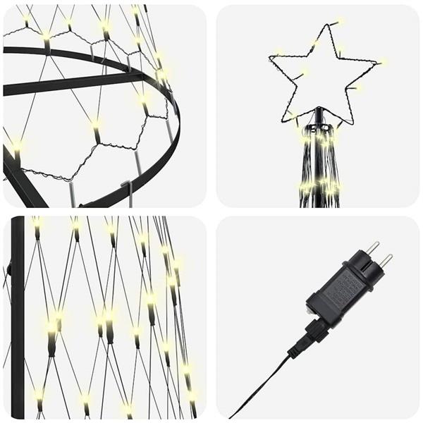 Grote foto vidaxl led kerstboom warmwit 100.5 x 100.5 x 302.5 cm metaal diversen overige diversen