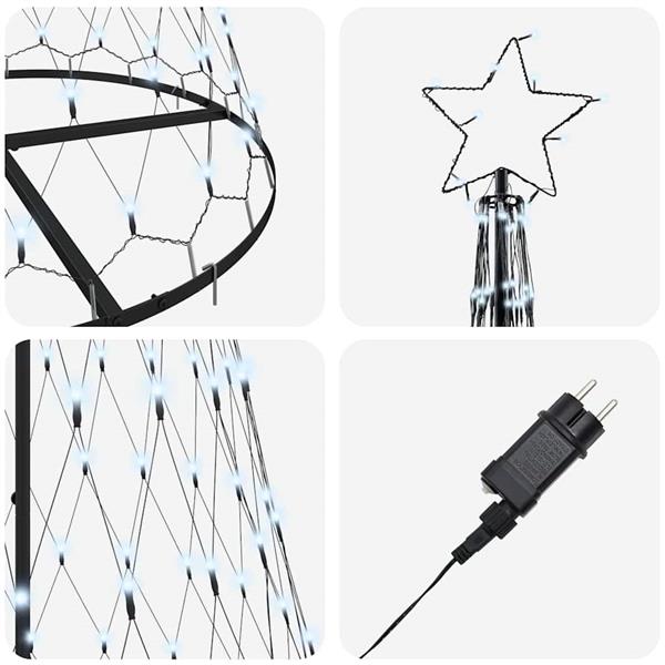 Grote foto vidaxl led kerstboom met 290 led koudwit 100 x 100 x 250 cm metaal diversen overige diversen