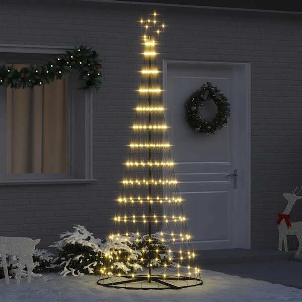 Grote foto vidaxl led kerstboom met 290 led warmwit 100 x 100 x 250 cm metaal diversen overige diversen