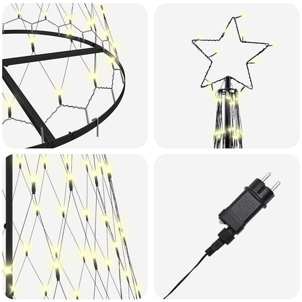 Grote foto vidaxl led kerstboom met 290 led warmwit 100 x 100 x 250 cm metaal diversen overige diversen